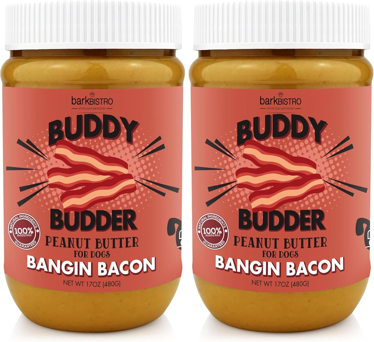 Buddy Budder dog peanut butter treats available in assorted flavors
