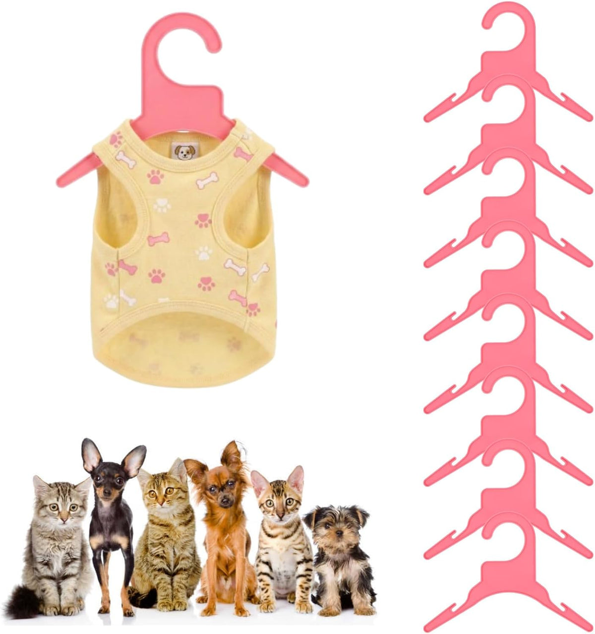 Pink pet clothes hanger set of 20