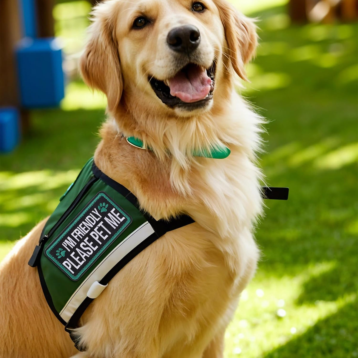  Embroidered I’m Friendly, Please Pet Me dog patches for compatible pet gear
