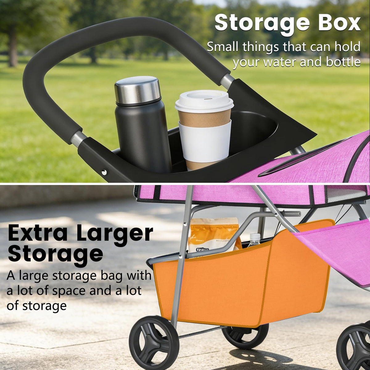 Bestpet 3-wheel pet stroller for dogs and cats.