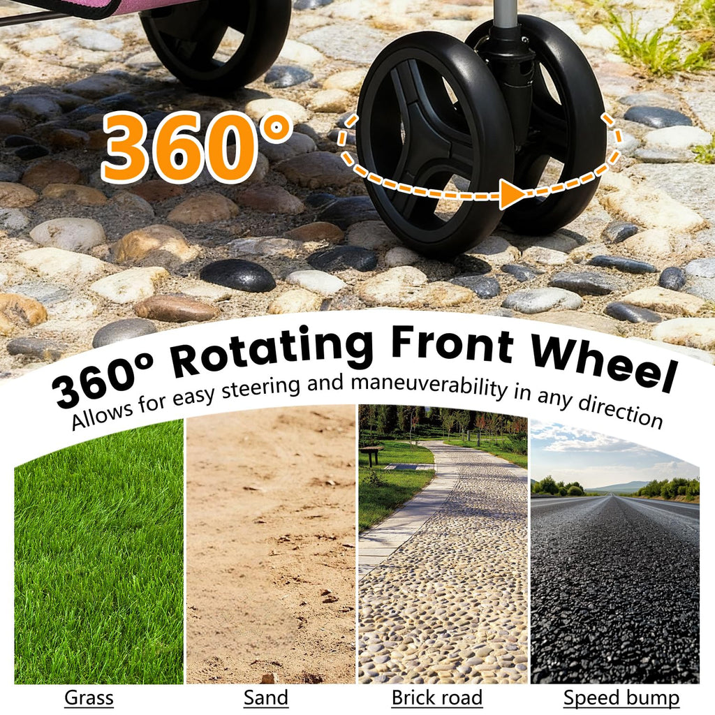 Bestpet 3-wheel pet stroller for dogs and cats.