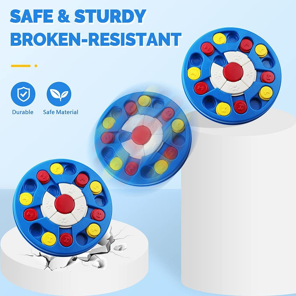 Interactive dog puzzle toy with treat dispenser.
