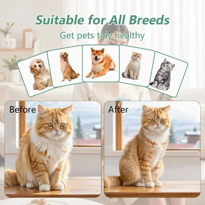 Electric Steam Pet Grooming Brush — Spray Comb for Cats