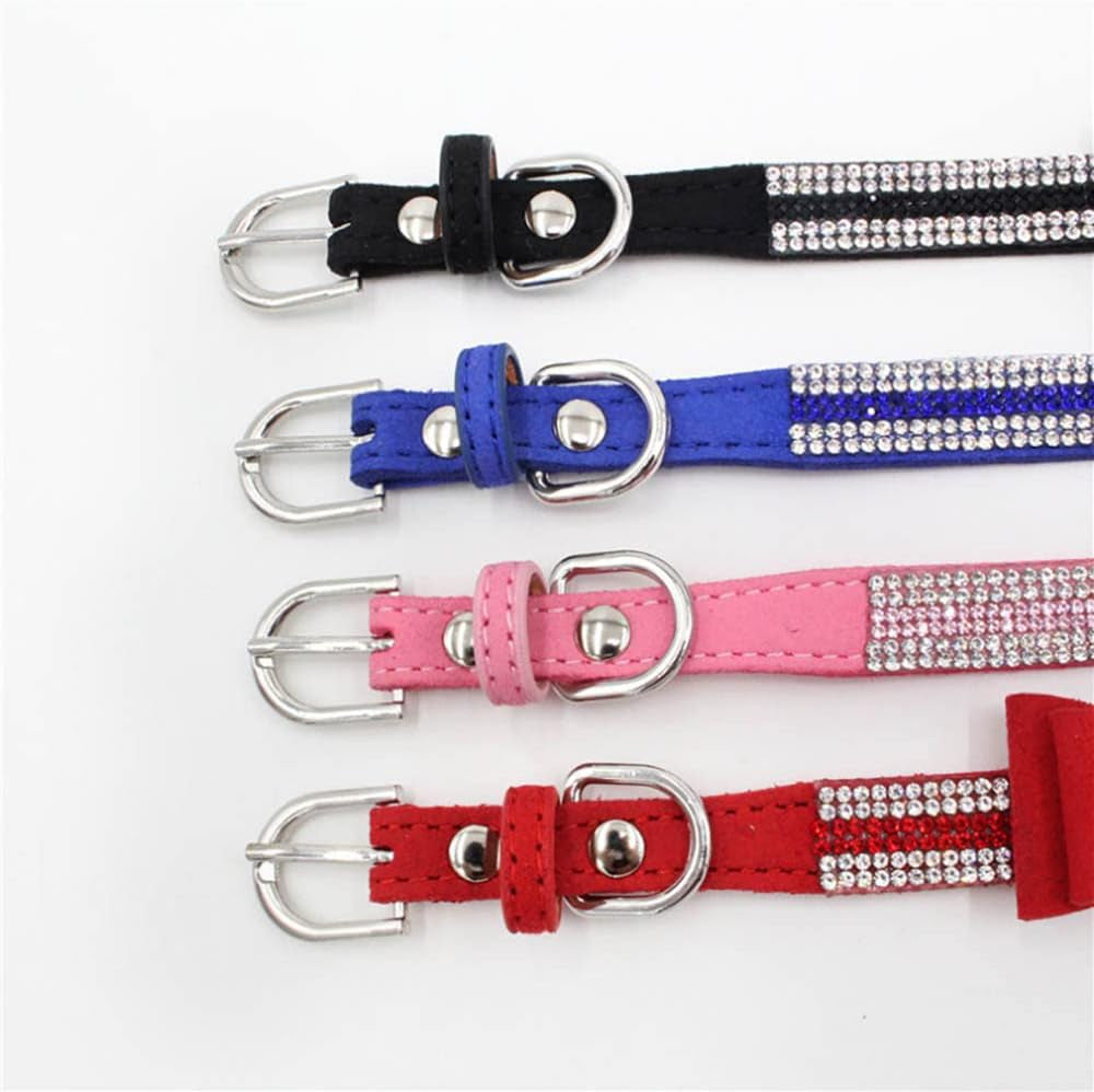 Rhinestone collar buckle  in black, blue, pink, and red