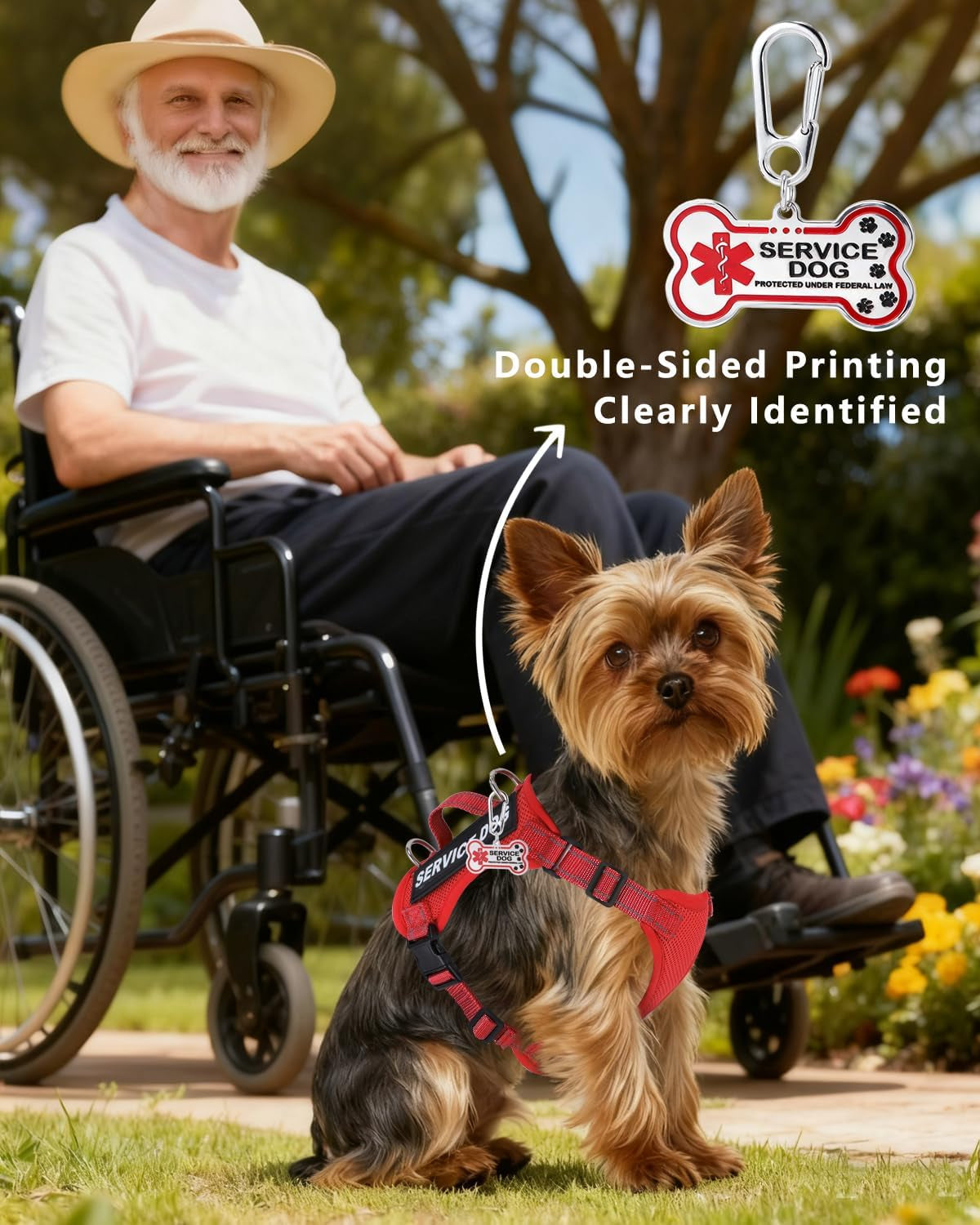 Small dog vest kit with leash, bone-shaped ID tag, and interchangeable patches
