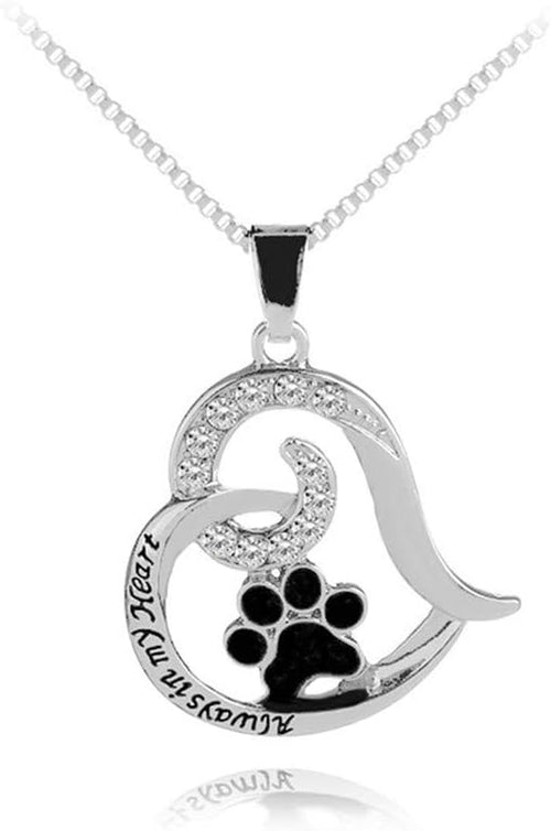 Always in My Heart pet memorial pendant necklace.