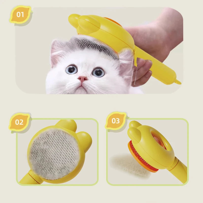 Cat & Dog Grooming Comb — Deshedding & Hair Removal Brush