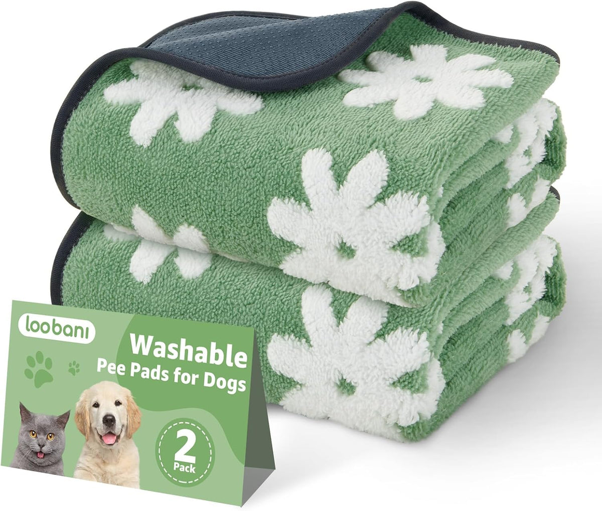 LOOBANI reusable dog pad for whelping, puppy training, and crate protection.