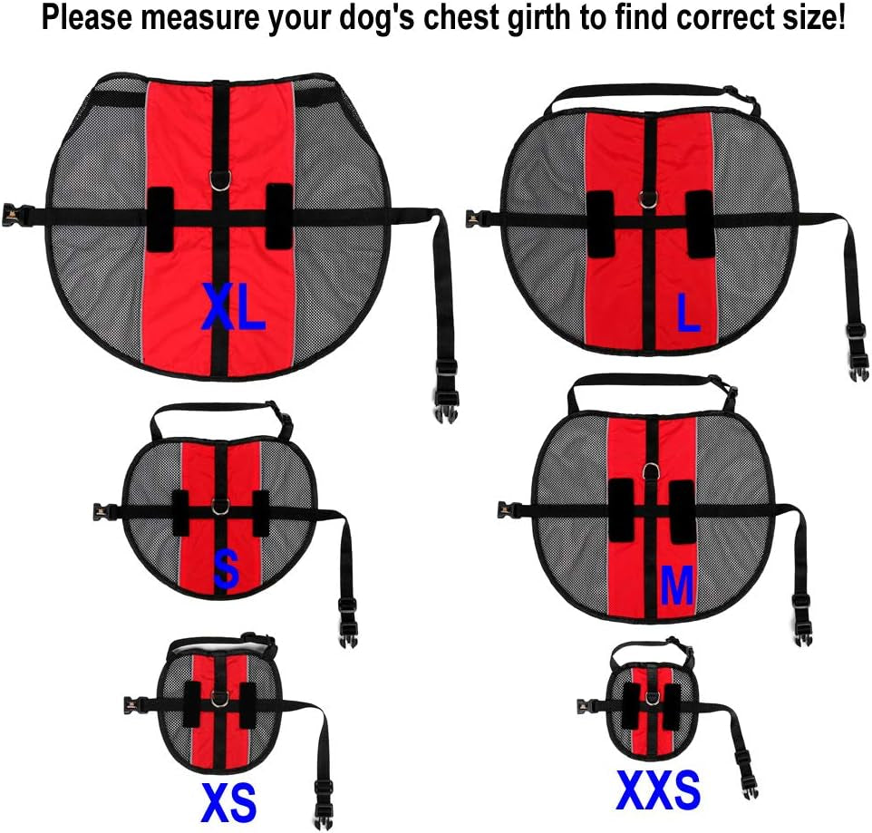 Red PLUTUS PET dog vest with two removable patches