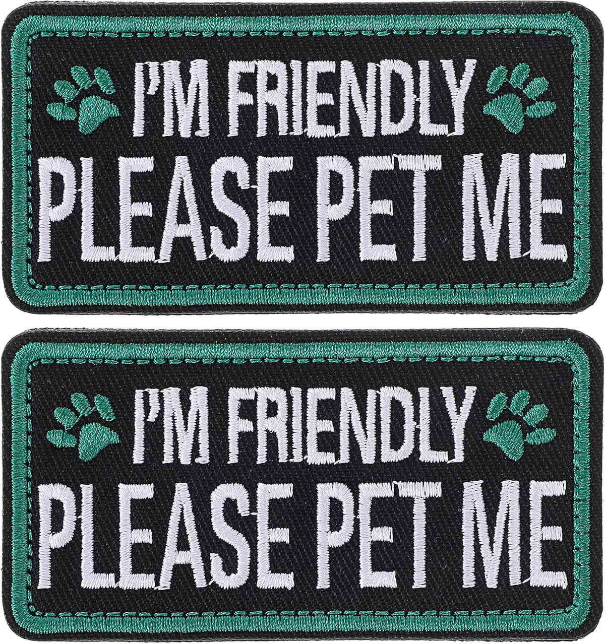  Embroidered I’m Friendly, Please Pet Me dog patches for compatible pet gear